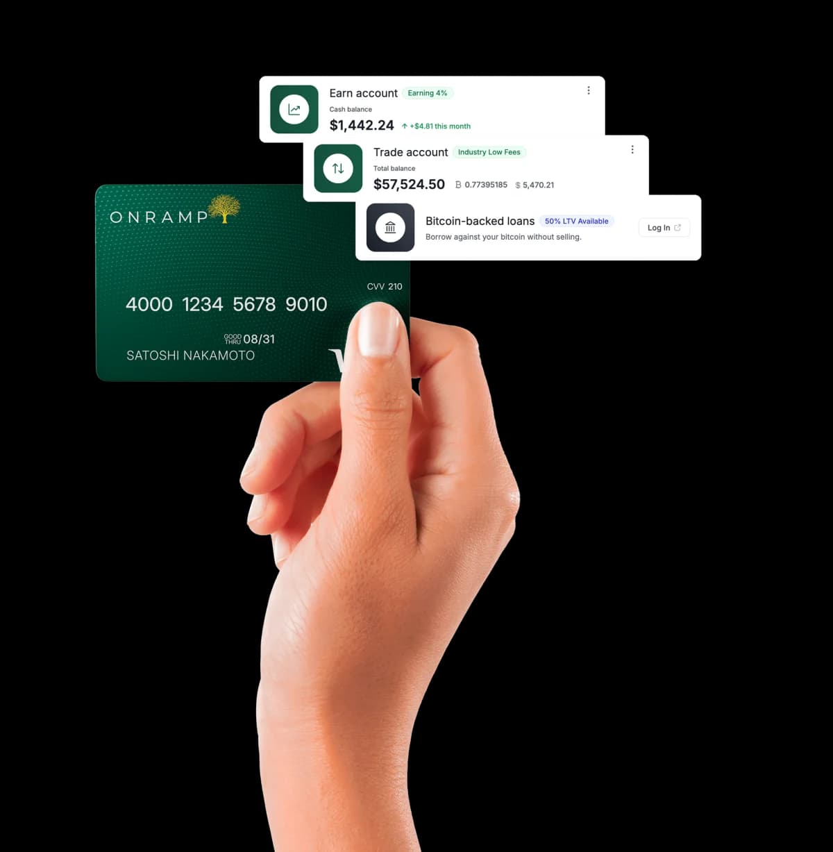 Onramp card and financial accounts